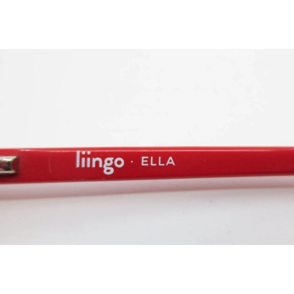 Liingo Ella Eyeglasses Poppy Red 48-15-130 Rectangular Frames Demo Lenses